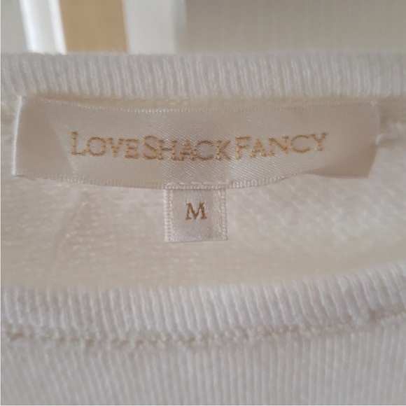 LoveShackFancy Cream Ruffle Sweatshirt - Picture 4 of 7